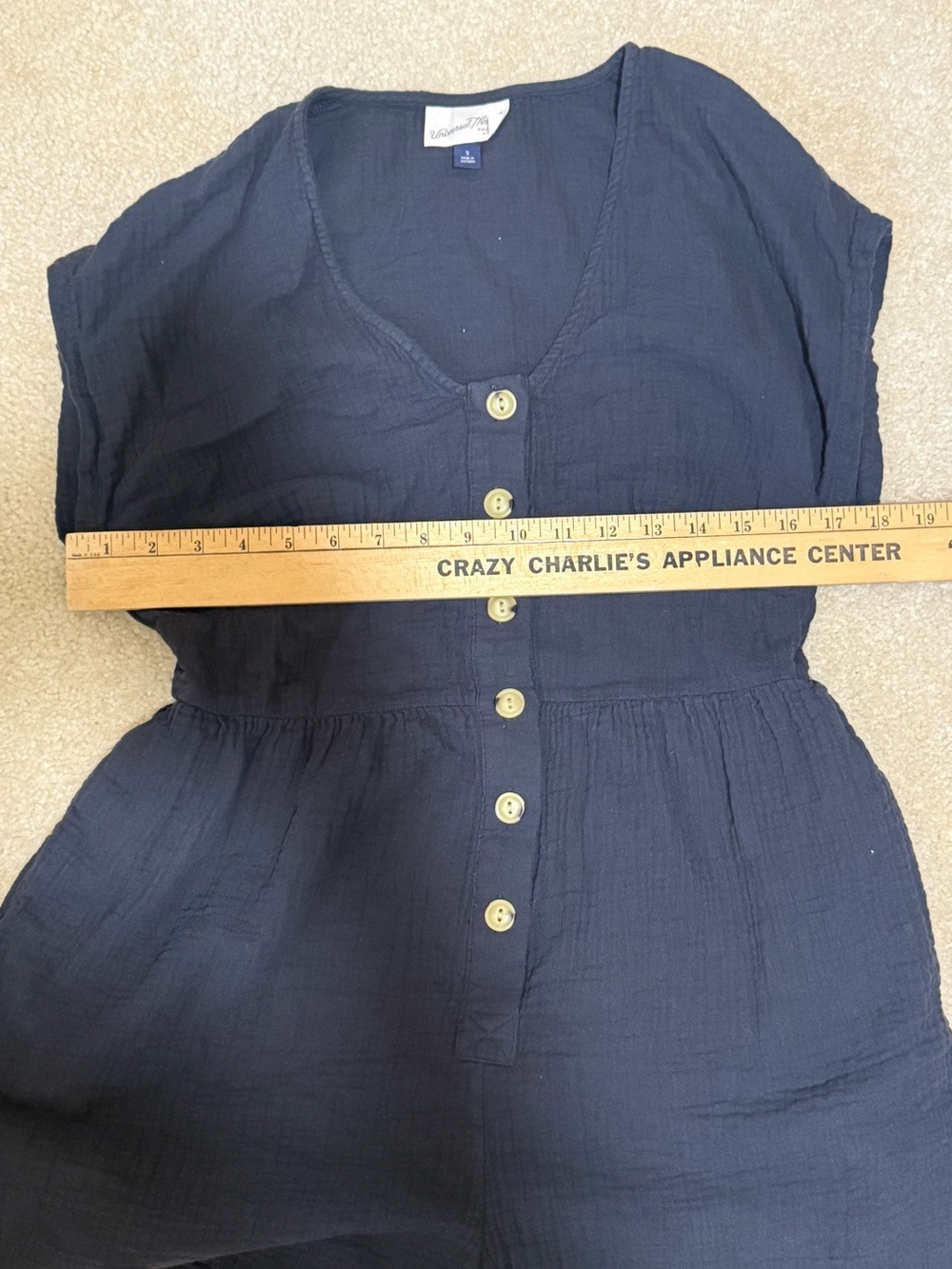 Universal Thread Navy V-Neck Button Romper - Picture 5 of 5